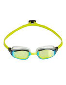 Aqua Sphere Fastlane Swim Goggle - White/Yellow/Titanium Mirrored Lens - Front