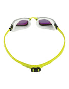 Aqua Sphere Fastlane Swim Goggle - White/Yellow/Titanium Mirrored Lens - Back