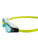 Aqua Sphere Fastlane Swim Goggle - White/Yellow/Titanium Mirrored Lens - Side