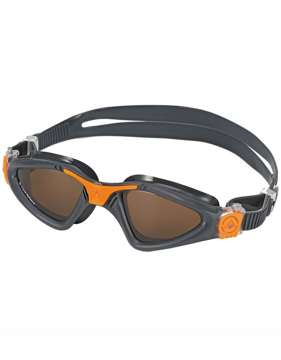 Aqua Sphere Kayenne Swim Goggles - Brown/Orange/Polarised Lens - Front/Left Side