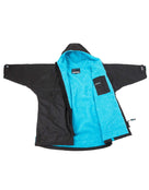 Dryrobe Childrens Advance Long Sleeve - 10-13 yrs/Black/Blue - Front/Inside