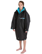 Dryrobe Childrens Advance Long Sleeve - 10-13 yrs/Black/Blue - Side