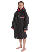 Dryrobe Childrens Advance Long Sleeve - 10-13 yrs/Black/Pink - Side