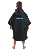 Dryrobe Childrens Advance Short Sleeve Robe - 5-9 yrs/Black/Blue - Back