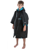 Dryrobe Childrens Advance Short Sleeve Robe - 5-9 yrs/Black/Blue - Side