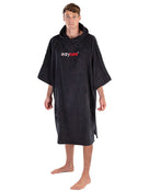 Dryrobe Organic Cotton Short Sleeve Towel Poncho - Adult/Black - Side/Male