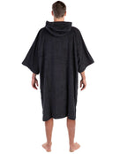 Dryrobe Organic Cotton Short Sleeve Towel Poncho - Adult/Black - Back/Male