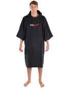 Dryrobe Organic Cotton Short Sleeve Towel Poncho - Adult/Black - Front/Male