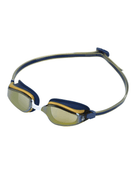 Aqua Sphere Fastlane Swim Goggle - Navy/Gold/Titanium Mirrored Lens - Front/Left Side