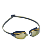 Aqua Sphere Fastlane Swim Goggle - Navy/Gold/Titanium Mirrored Lens - Front/Right Side