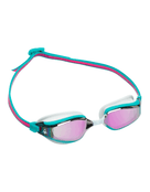 Aqua Sphere Fastlane Swim Goggle - Pink/Blue/Titanium Mirrored Lens - Front/Right Side