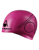 Aqua Sphere - Silicone Tri Swimming Cap - Pink - Side Logo